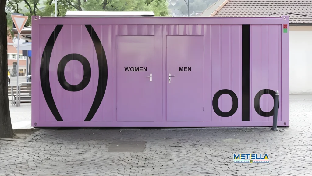 Modulo bagno esterno con porte separate per uomini e donne