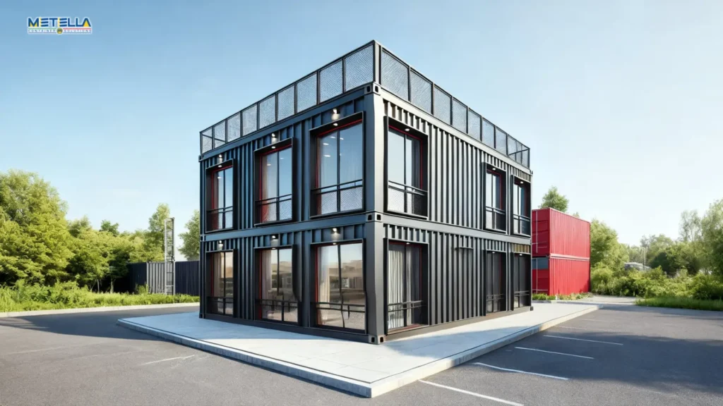 Studentato modulare su tre piani con terrazza panoramica al terzo piano