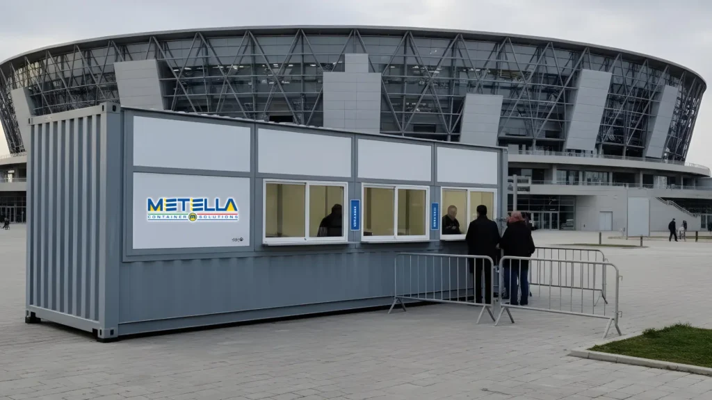 Biglietteria tre zone per vendita botteghino davanti allo stadio o al palazzetto