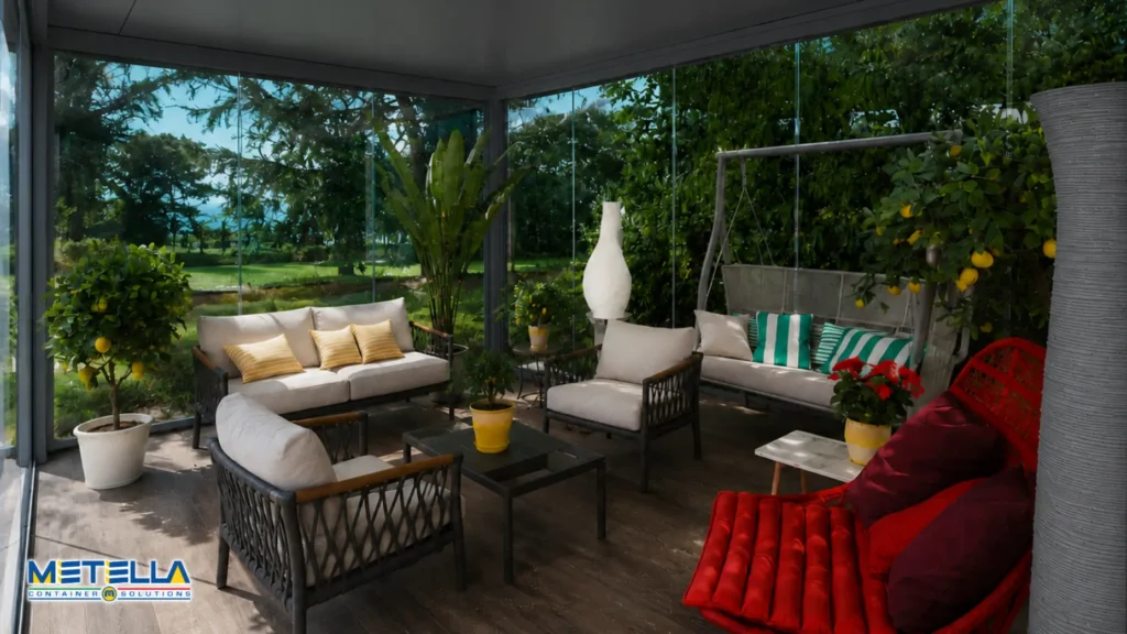 interno dehors da giardino con sala relax