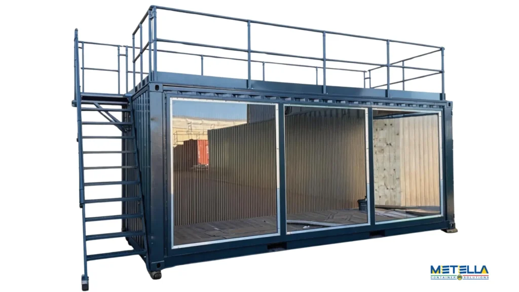 modulo fieristico vetrato con terrazza panoramica