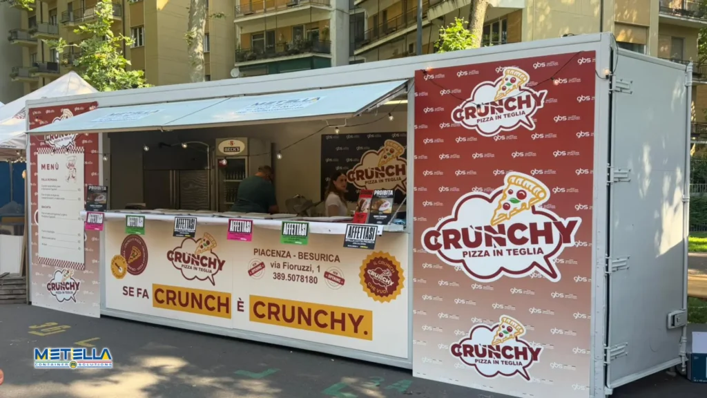 chiosco bar fiera pizza da 6 metri con frigo e forno