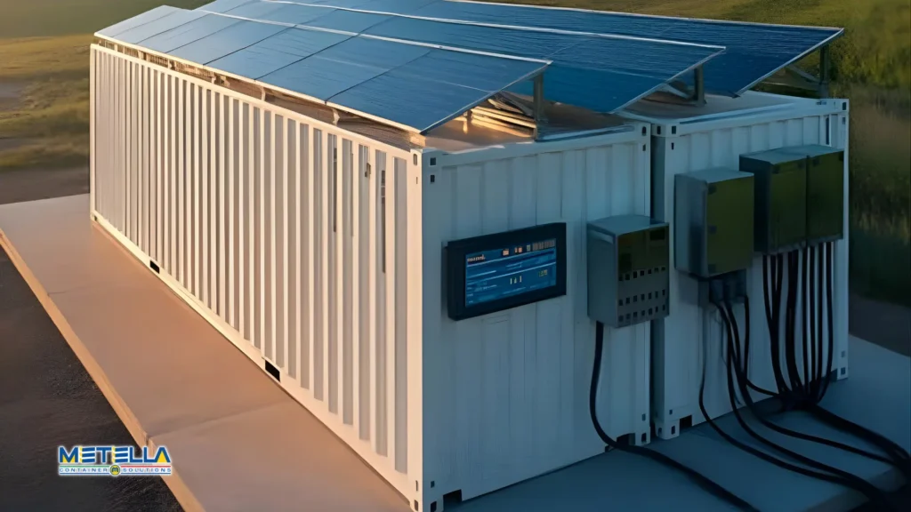 shelter tecnico industriale con pannello fotovoltaico