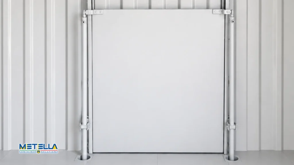 porta che si alza con i pistoni una per lato