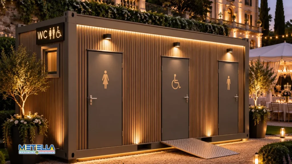 triplo bagno uomo, donna, disabile casa di mattoni