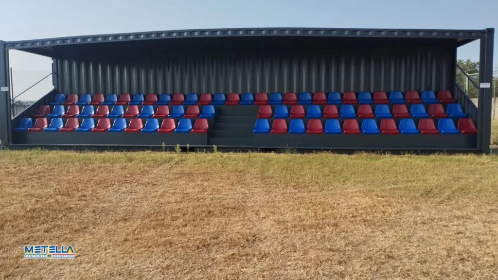 tribuna grigia vista frontale 76 posti