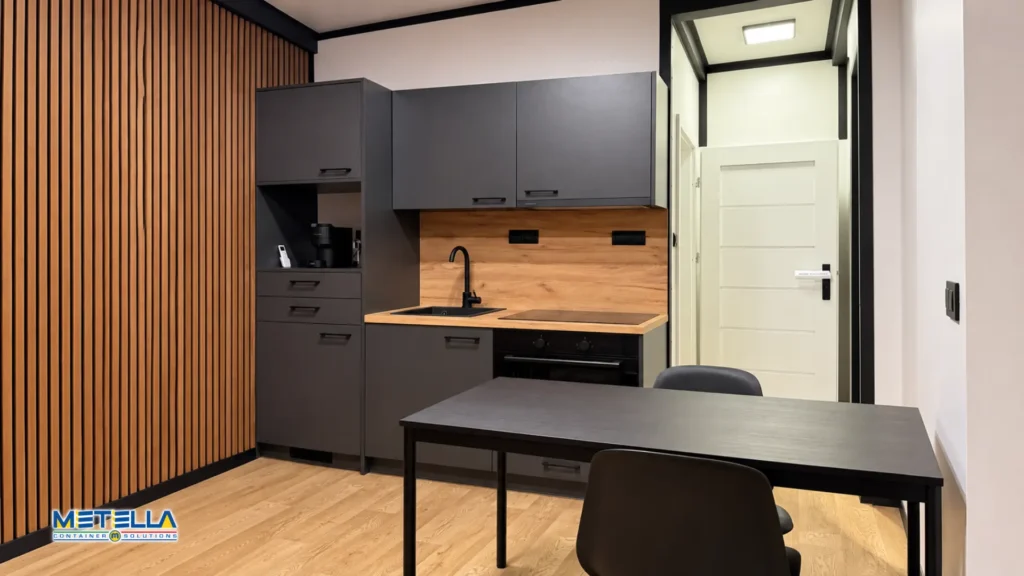 modulo abitativo 9x3 cucina